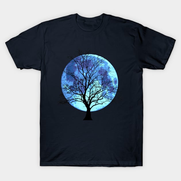 Moon and Tree T-Shirt by Bassdmk